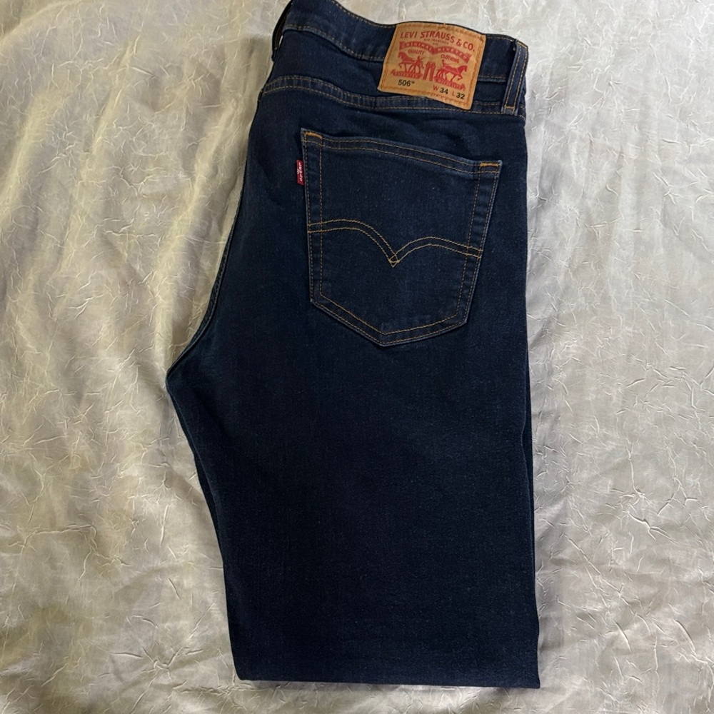 Men's Straight Jeans in Dark Indigo - Classic Straight Fit - Picture 8 of 10